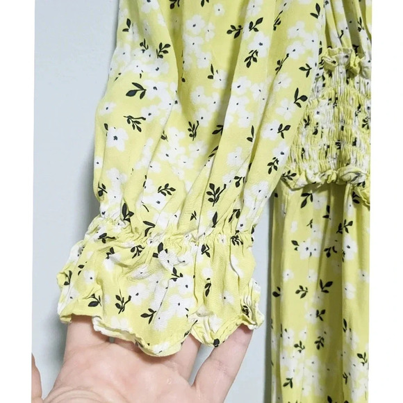 For Love & Lemons Chrysanthemum Midi Dress Lemonade - Picture 3 of 9